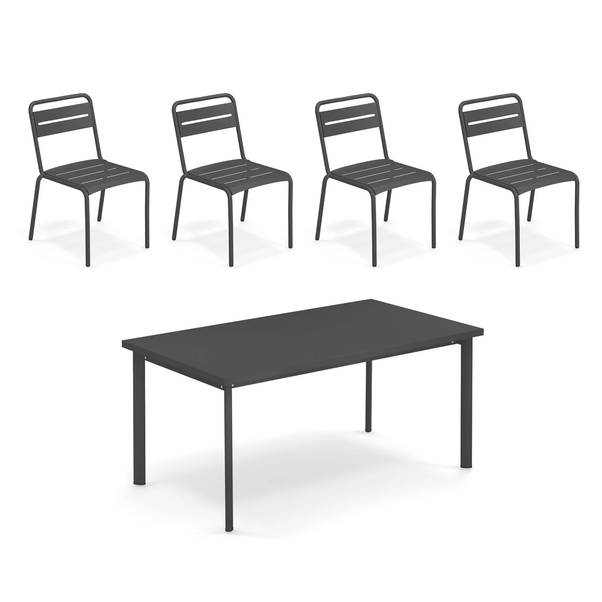 Emu - Star Outdoor Tisch 160 x 90 cm + Stuhl (4er-Set)