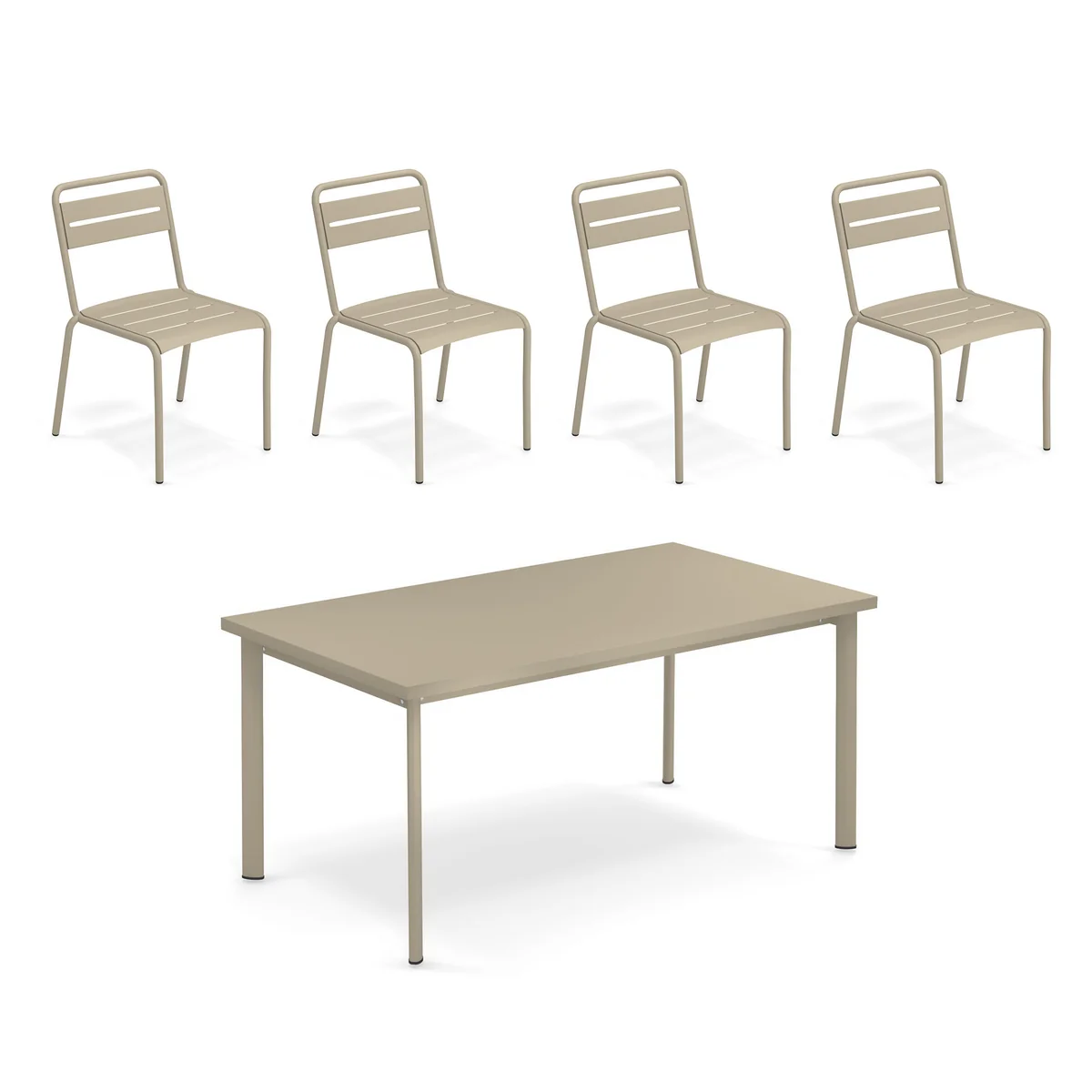 Emu - Star Outdoor Tisch 160 x 90 cm + Stuhl (4er-Set)