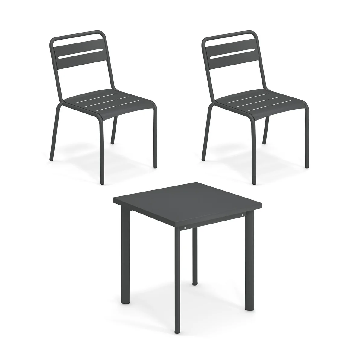 Emu - Star Outdoor Tisch 70 x 70 cm + Stuhl (2er-Set)