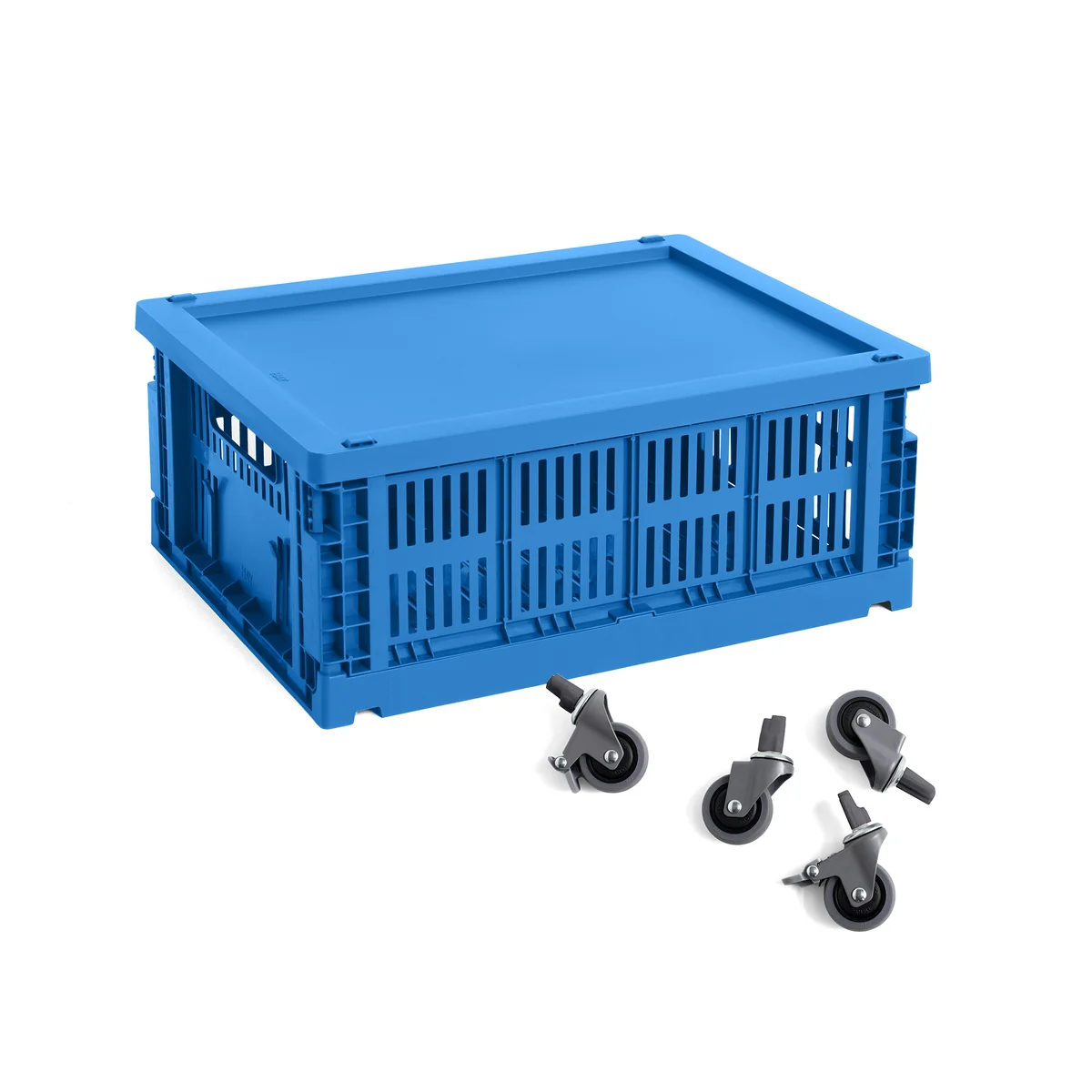 HAY - Colour Crate Korb M mit Deckel und Rollen