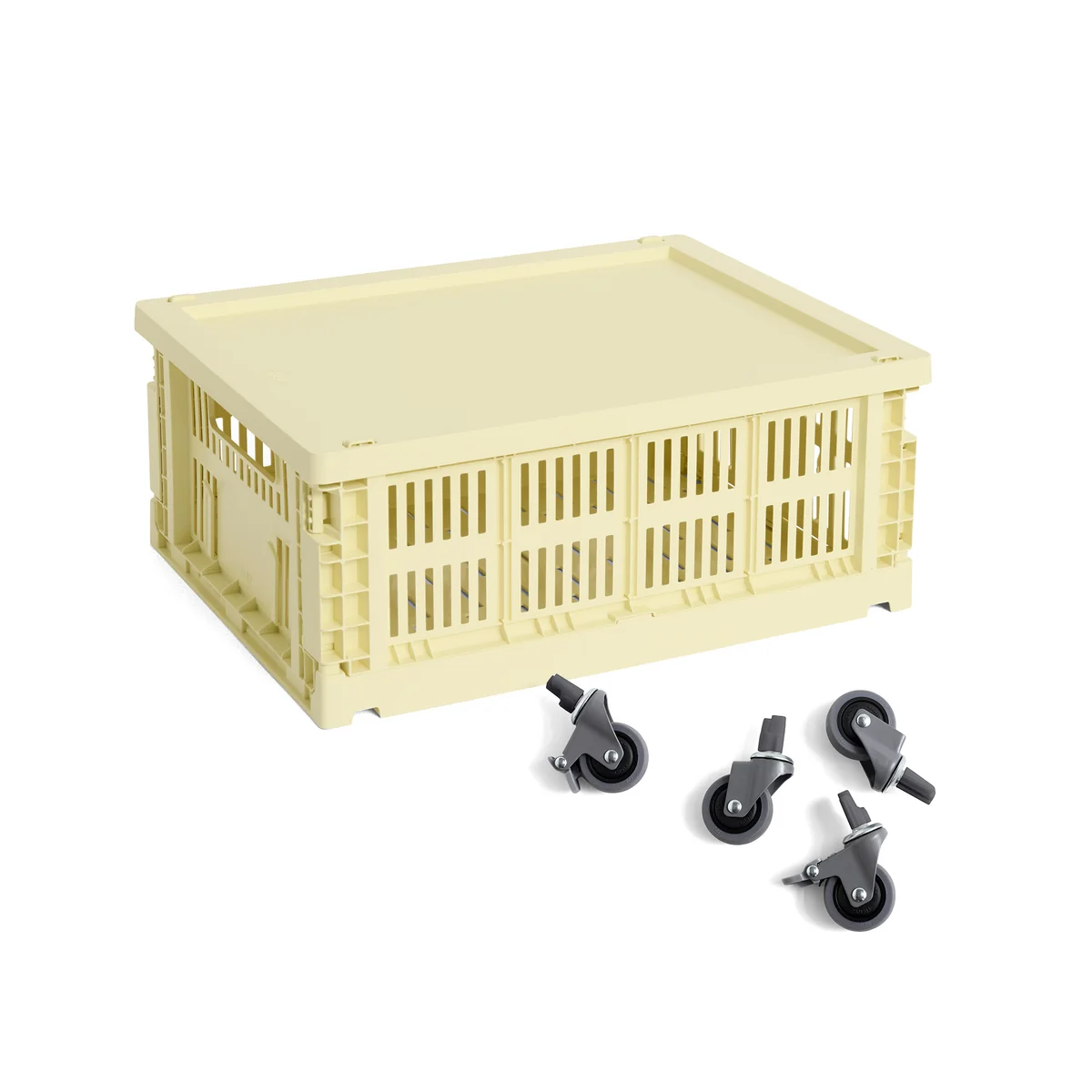HAY - Colour Crate Korb M mit Deckel und Rollen