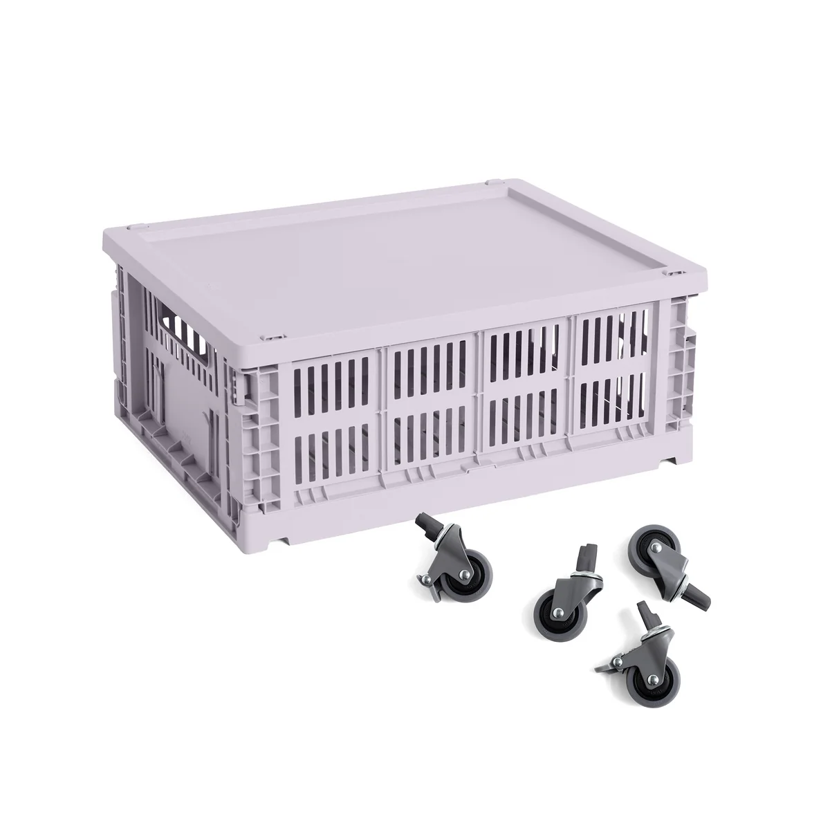 HAY - Colour Crate Korb M mit Deckel und Rollen