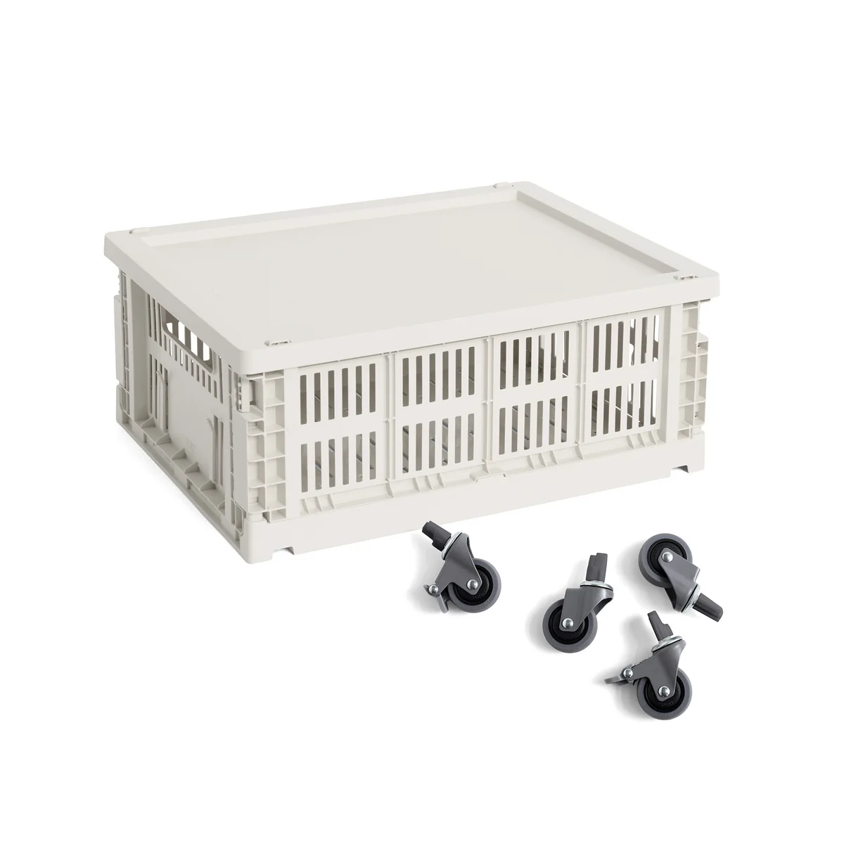 HAY - Colour Crate Korb M mit Deckel und Rollen