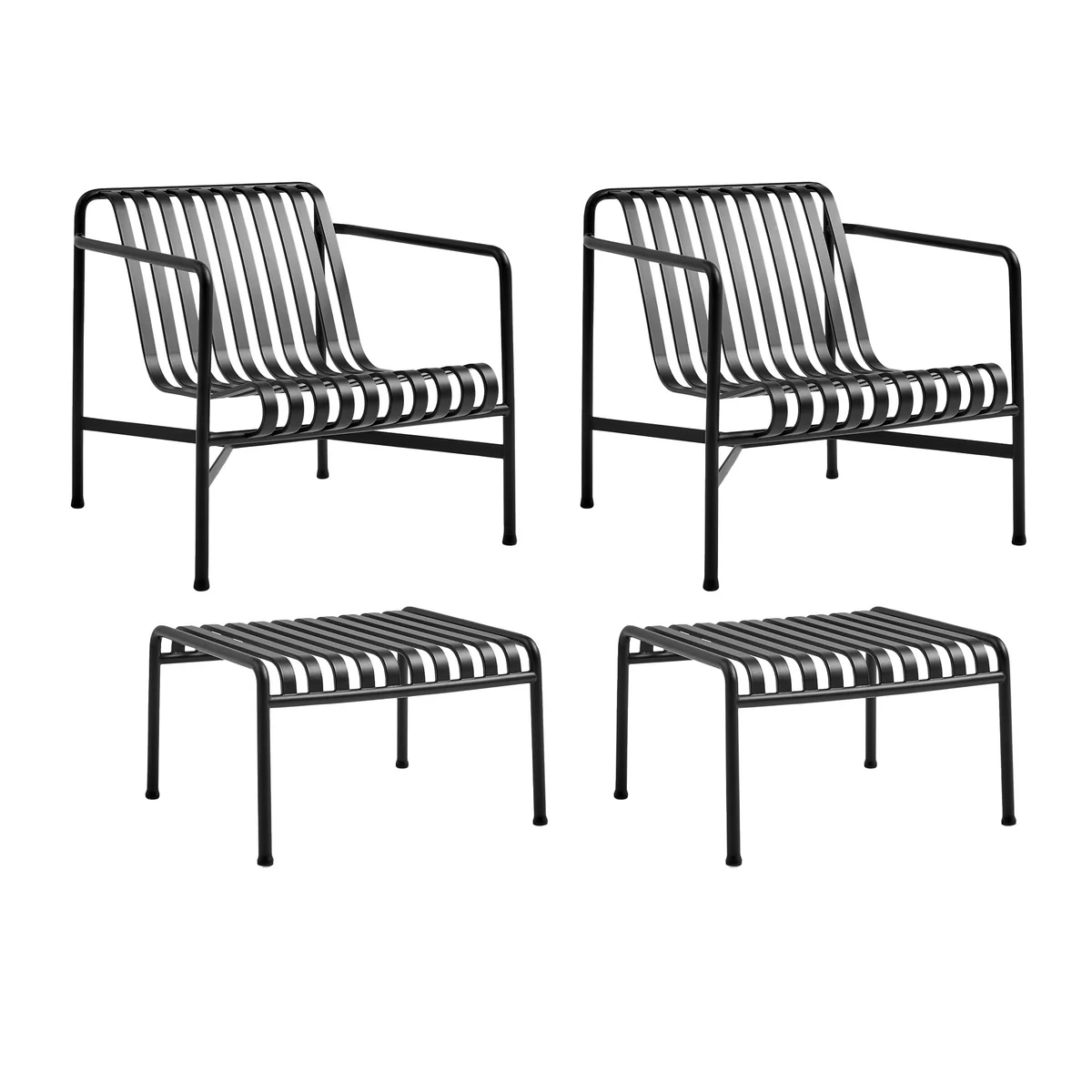 HAY - Palissade 2x Lounge Chair Low + 2x Ottoman