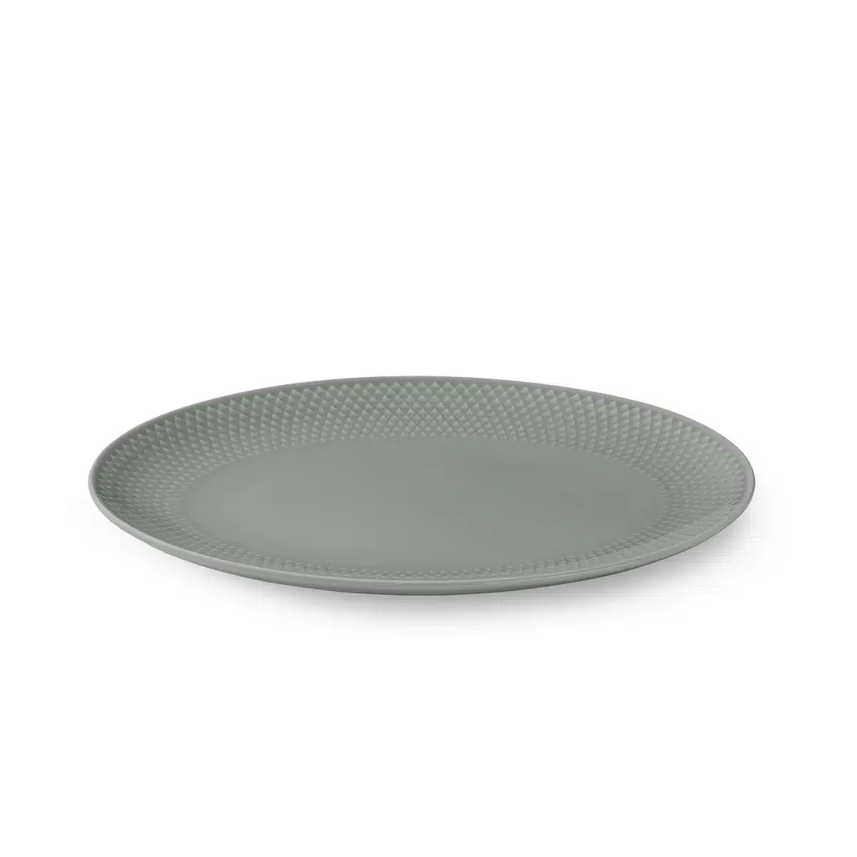 Lyngby Porcelæn - Rhombe Earth Servierplatte oval 21