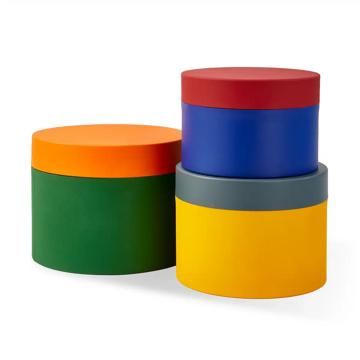 POLSPOTTEN - Round Metal Caps And Jars Vorratsdose 3er Set
